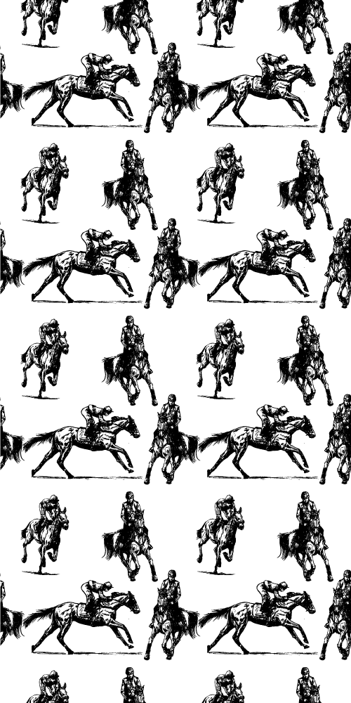 Vinyl teppich tiere mit schwarz-weißem pferdemuster - TenStickers
