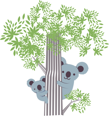 Vinyl teppich tiere koalas auf einem baum - TenStickers