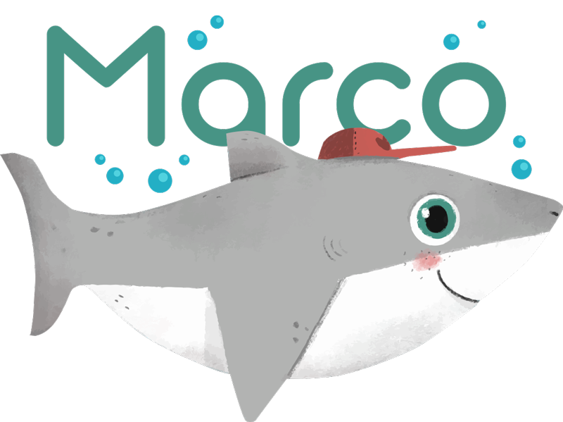 Vinyl teppich tiere mit verspieltem haifisch charakter - TenStickers