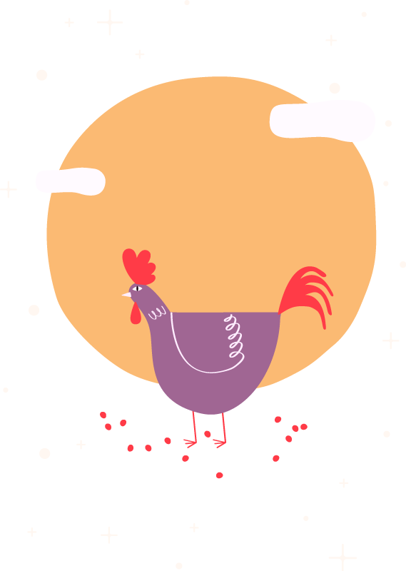 Vinyl teppich tiere charmantes bauernhof huhn - TenStickers