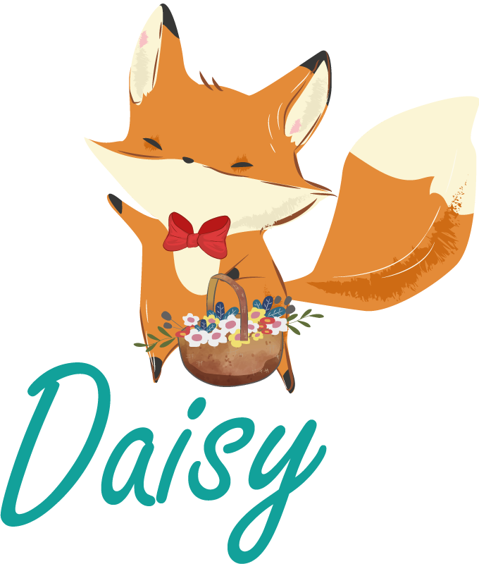Vinyl teppich tiere mit verspieltem fuchs charakter - TenStickers