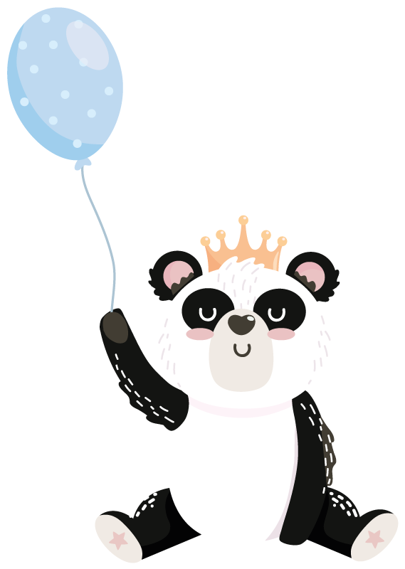 Vinyl teppich tiere mit niedlichem panda ballon - TenStickers