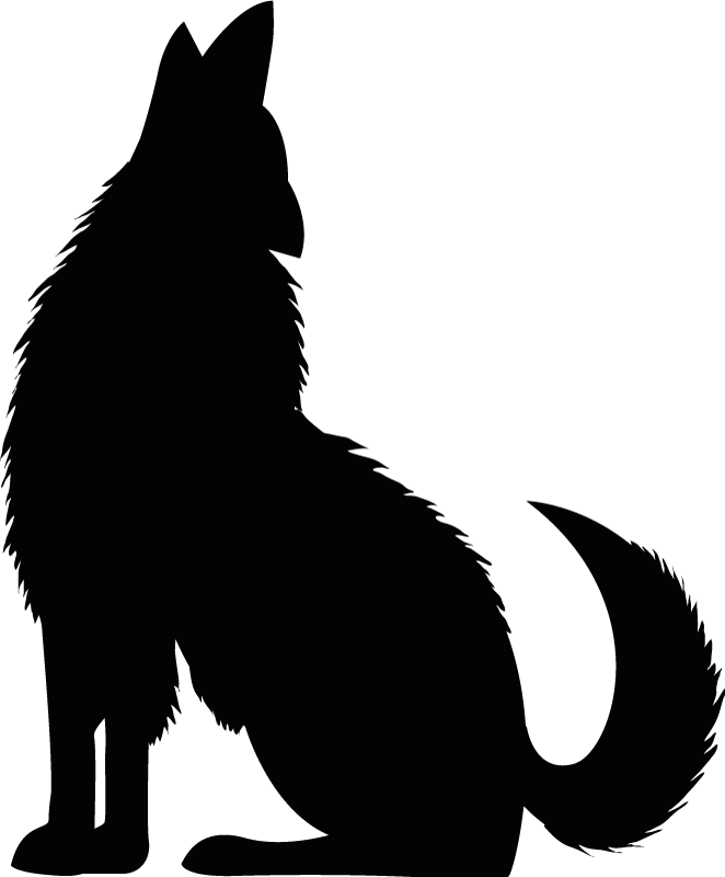 Vinyl teppich tiere sitzende hundesilhouette - TenStickers