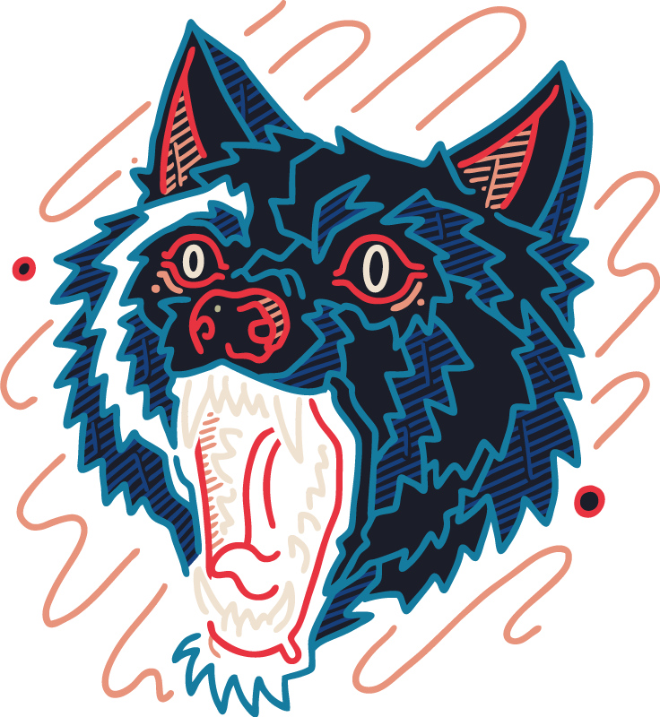 Vinyl teppich tiere heulender wolf grafik - TenStickers