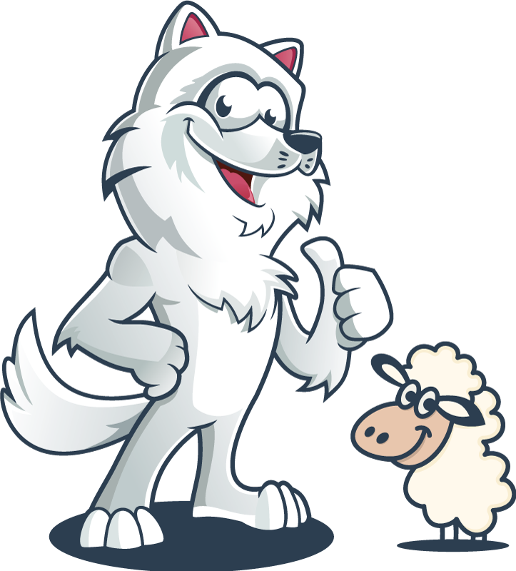 Vinyl teppich tiere fröhlicher wolf charakter - TenStickers