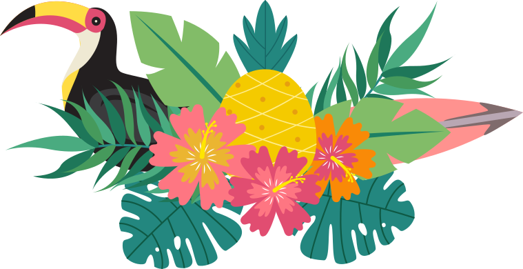 Vinyl teppich tiere im tropischen vogel design - TenStickers
