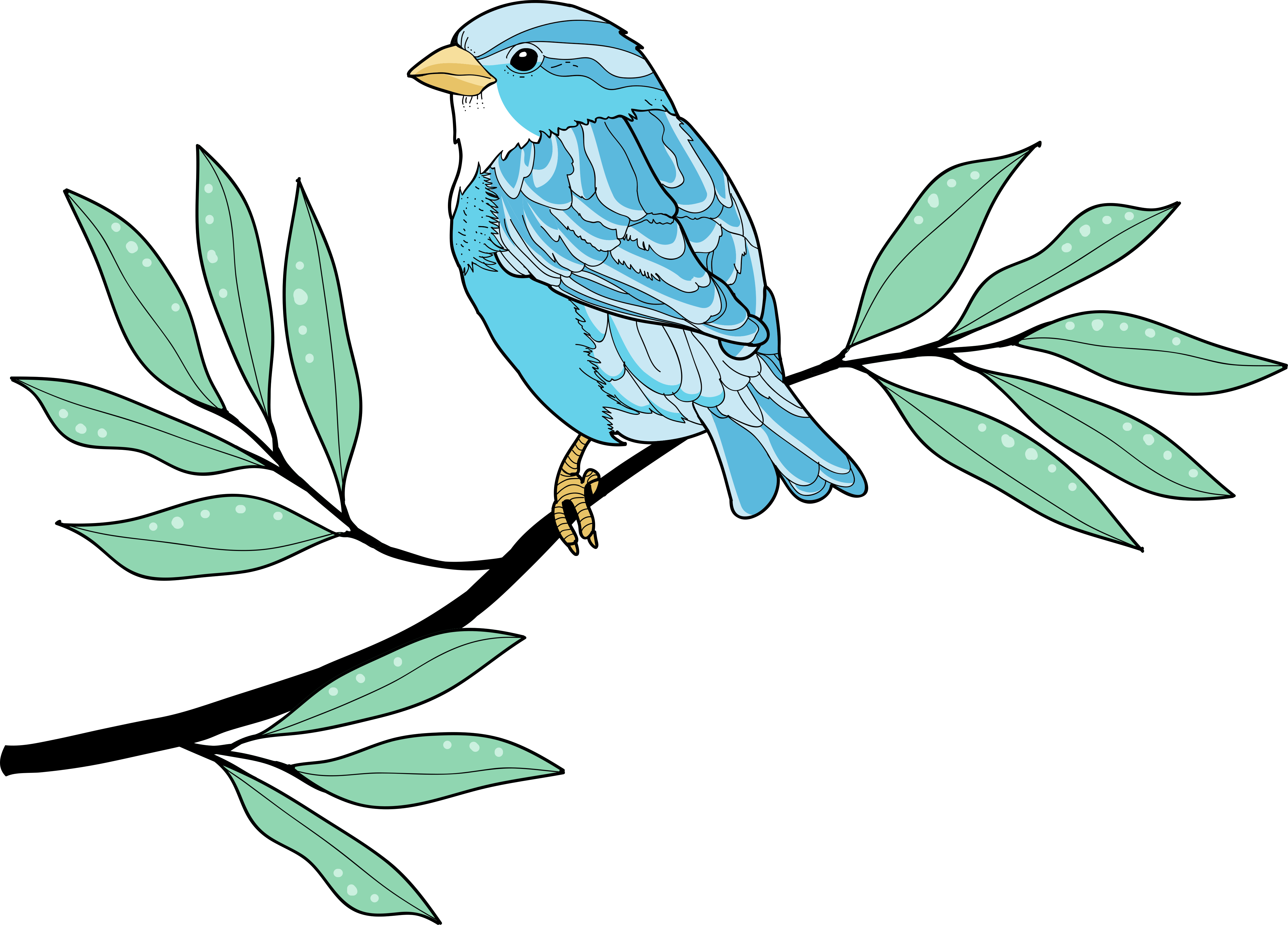Vinyl teppich tiere blau gefiederter vogel - TenStickers