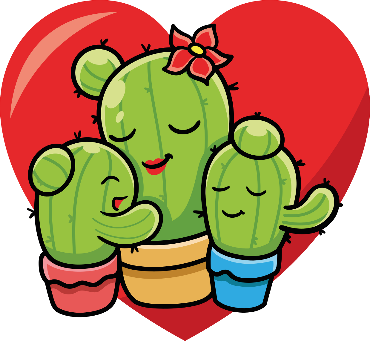 Vinyl teppich tiere kaktus familie liebe - TenStickers
