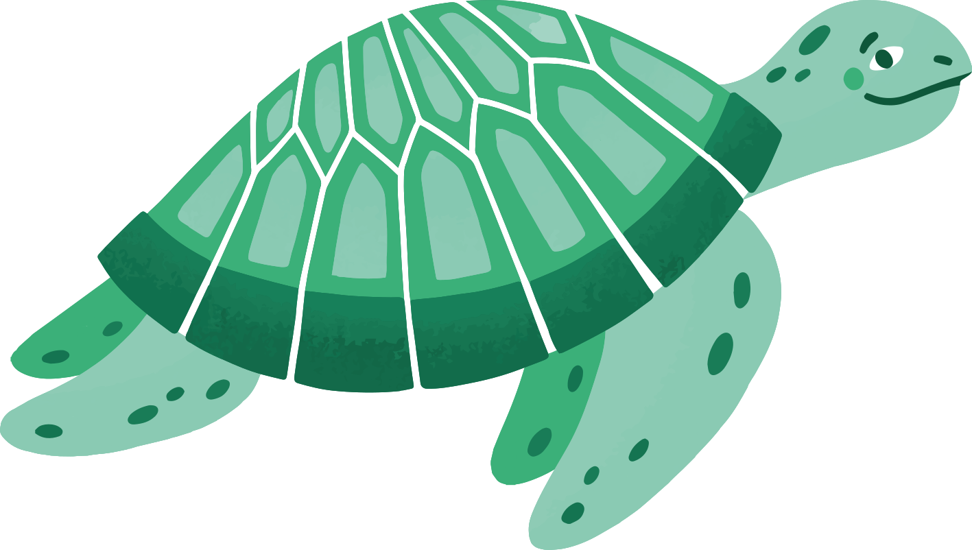 Vinyl teppich tiere mit verspielter schildkrötenkunst - TenStickers