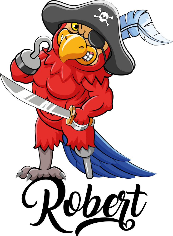 Vinyl teppich tiere piratenpapagei figur - TenStickers