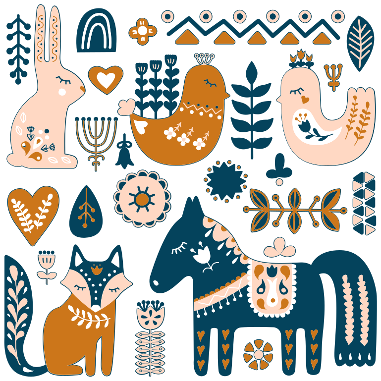 Vinyl teppich tiere mit bunten tierillustrationen - TenStickers