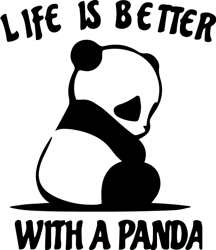 Vinyl teppich tiere panda illustrationsspruch - TenStickers