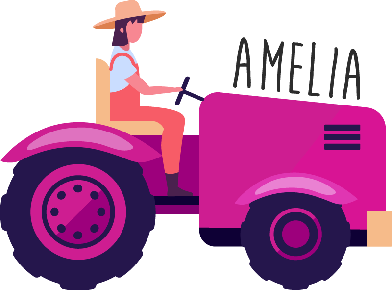 Vinyl teppich tiere personalisiertes traktor abenteuer - TenStickers