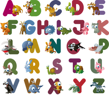 Vinyl teppich tiere mit dem tieralphabet - TenStickers