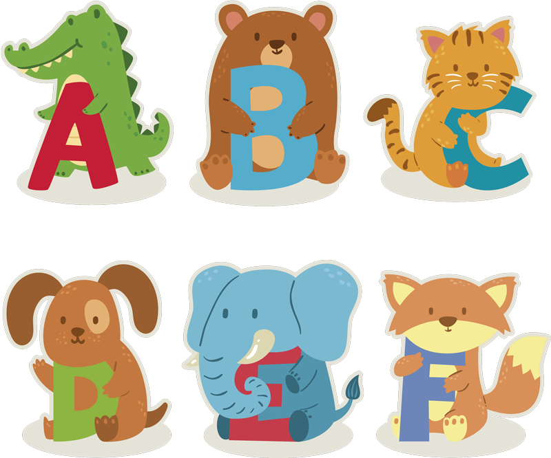 Vinyl teppich tiere abc der tiere - TenStickers