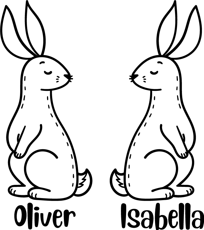 Vinyl teppich tiere mit personalisierten ostereiern - TenStickers