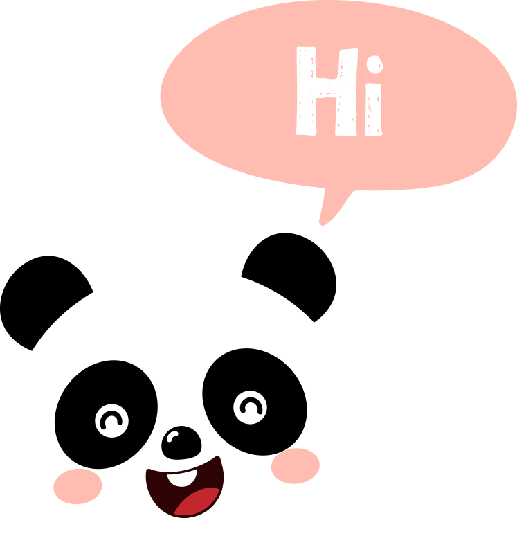 Vinyl teppich tiere mit cartoon panda sagt hallo - TenStickers