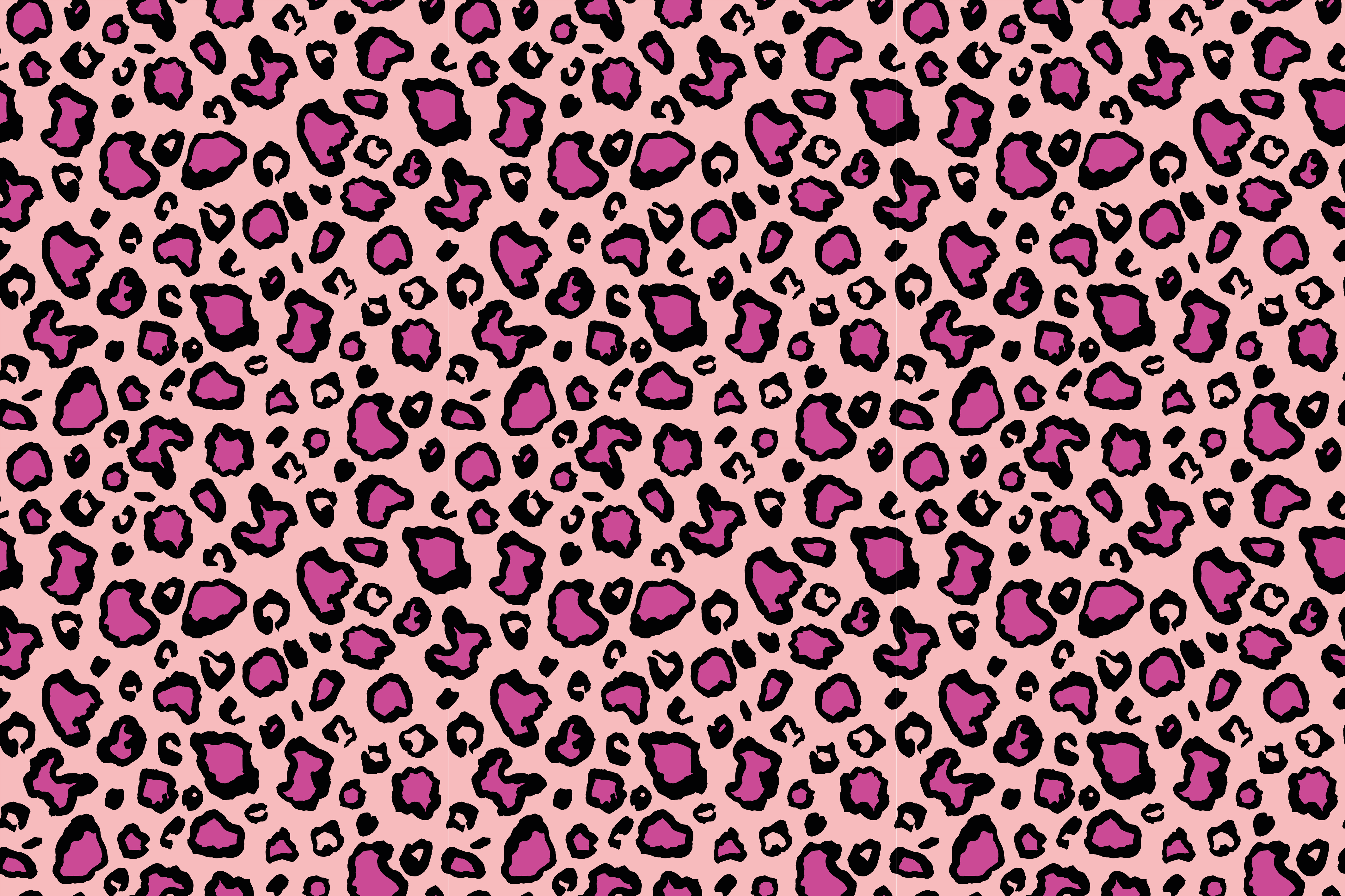 Vinyl teppich tiere in pink-schwarzem leopardenmuster - TenStickers