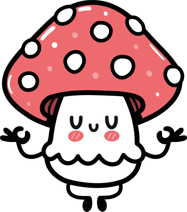 Vinyl teppich tiere mit süßem pilz charakter - TenStickers
