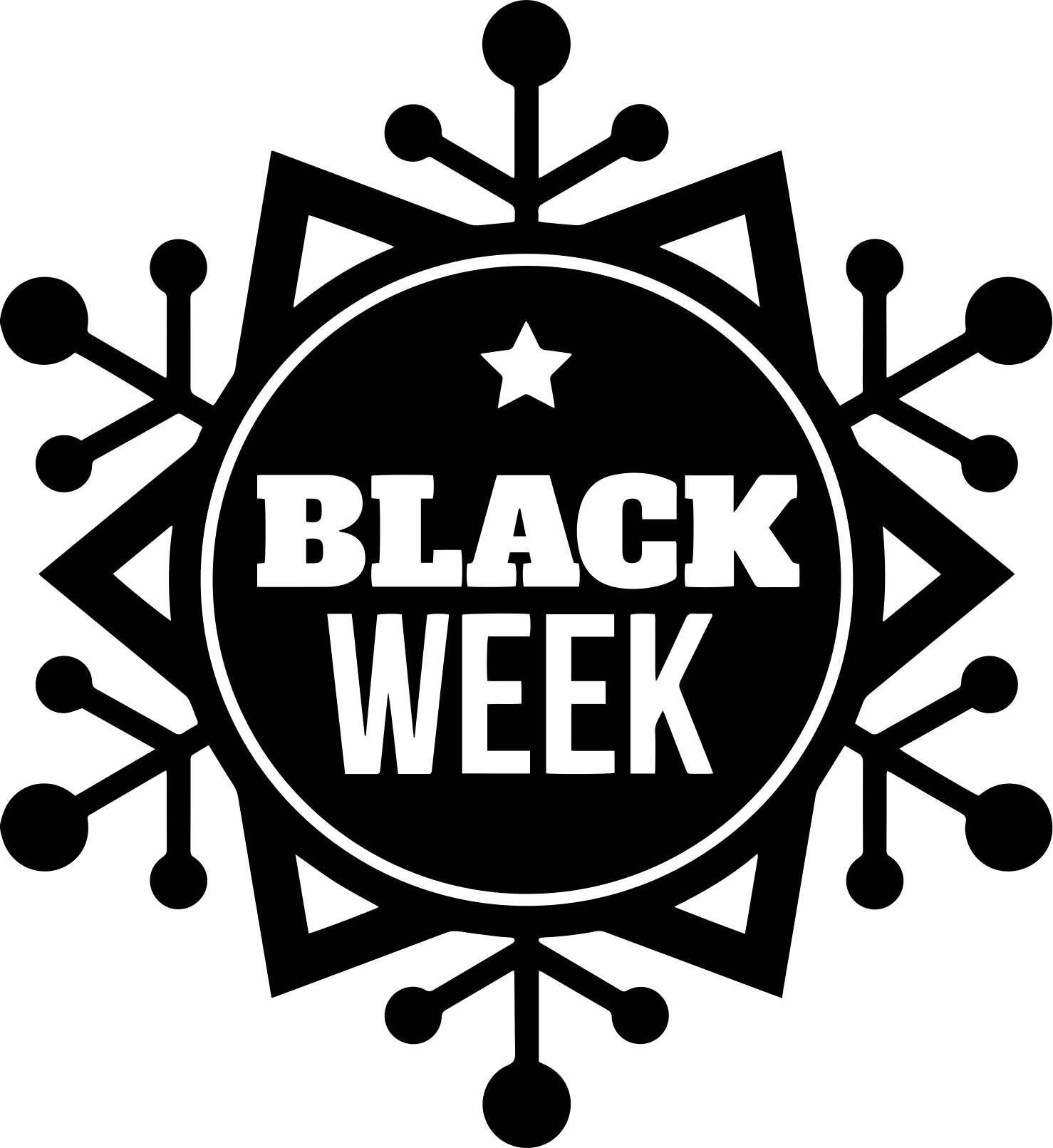 Vinyl teppich black friday schneeflocken woche - TenStickers