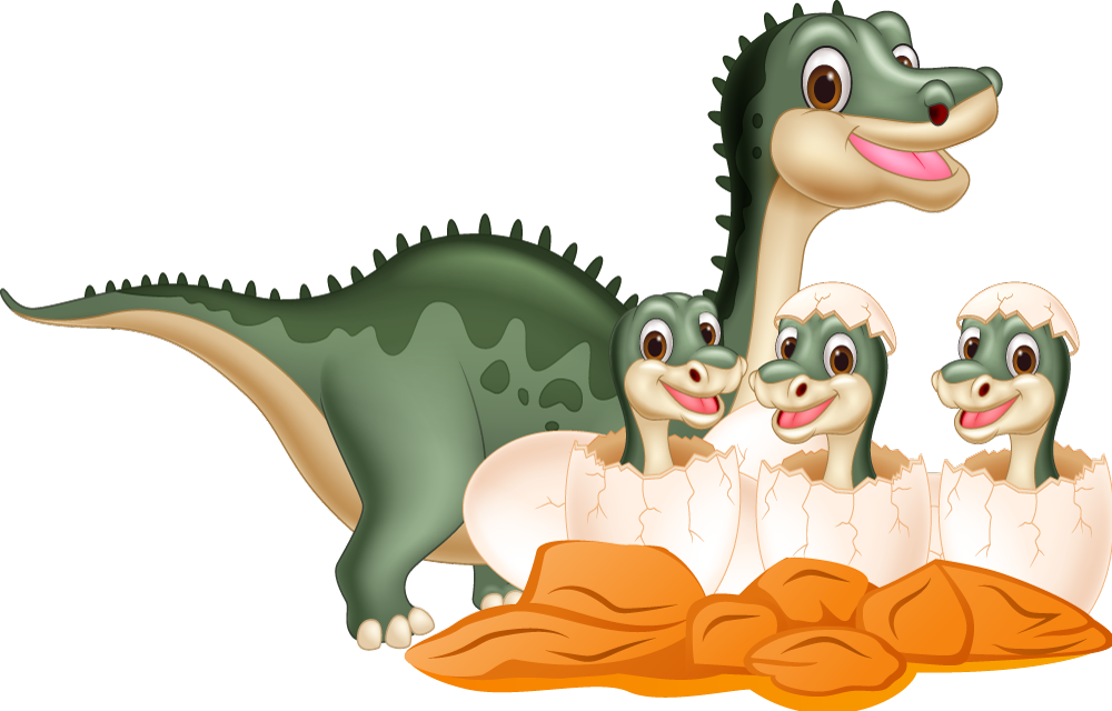 Vinyl teppich tiere süße dinosaurier familie - TenStickers