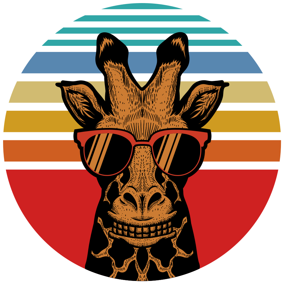 Vinyl teppich tiere coole sonnenbrillen giraffe - TenStickers