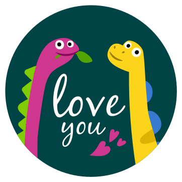 Vinyl teppich tiere lieb dich dinosaurier - TenStickers