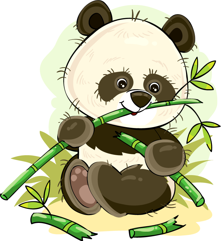 Vinyl teppich tiere mit süßen panda-emblemen - TenStickers