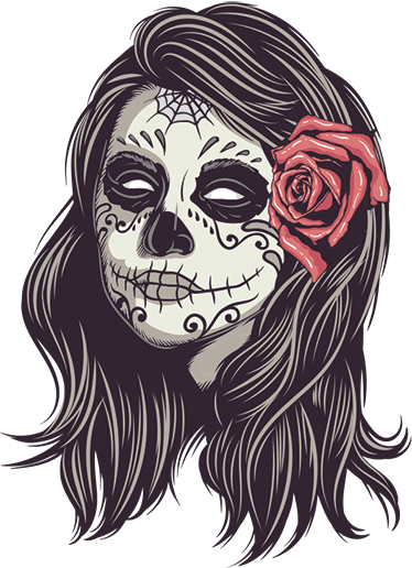Vinyl teppich halloween totenkopfmädchen - TenStickers