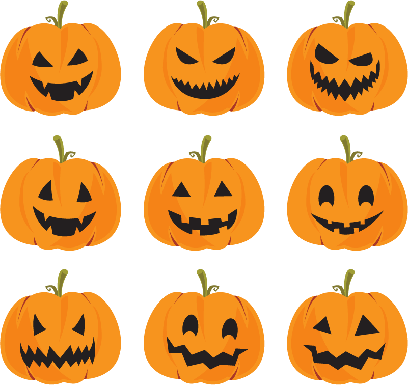 Vinyl teppich halloween kürbis set - TenStickers