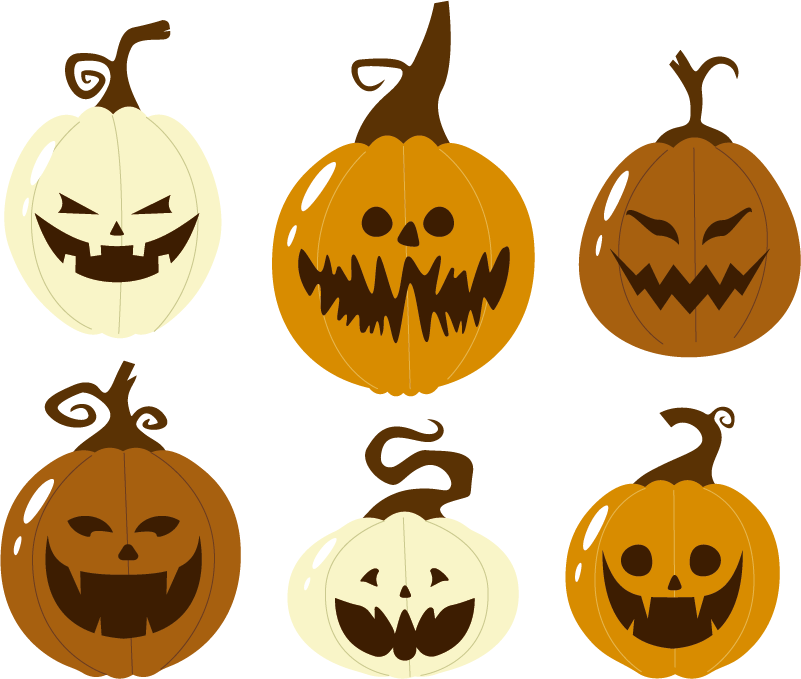 Vinyl teppich halloween mit gruseligen kürbisgesichtern - TenStickers
