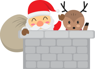 Vinyl teppich weihnachten weihnachtsmann und rentiere - TenStickers