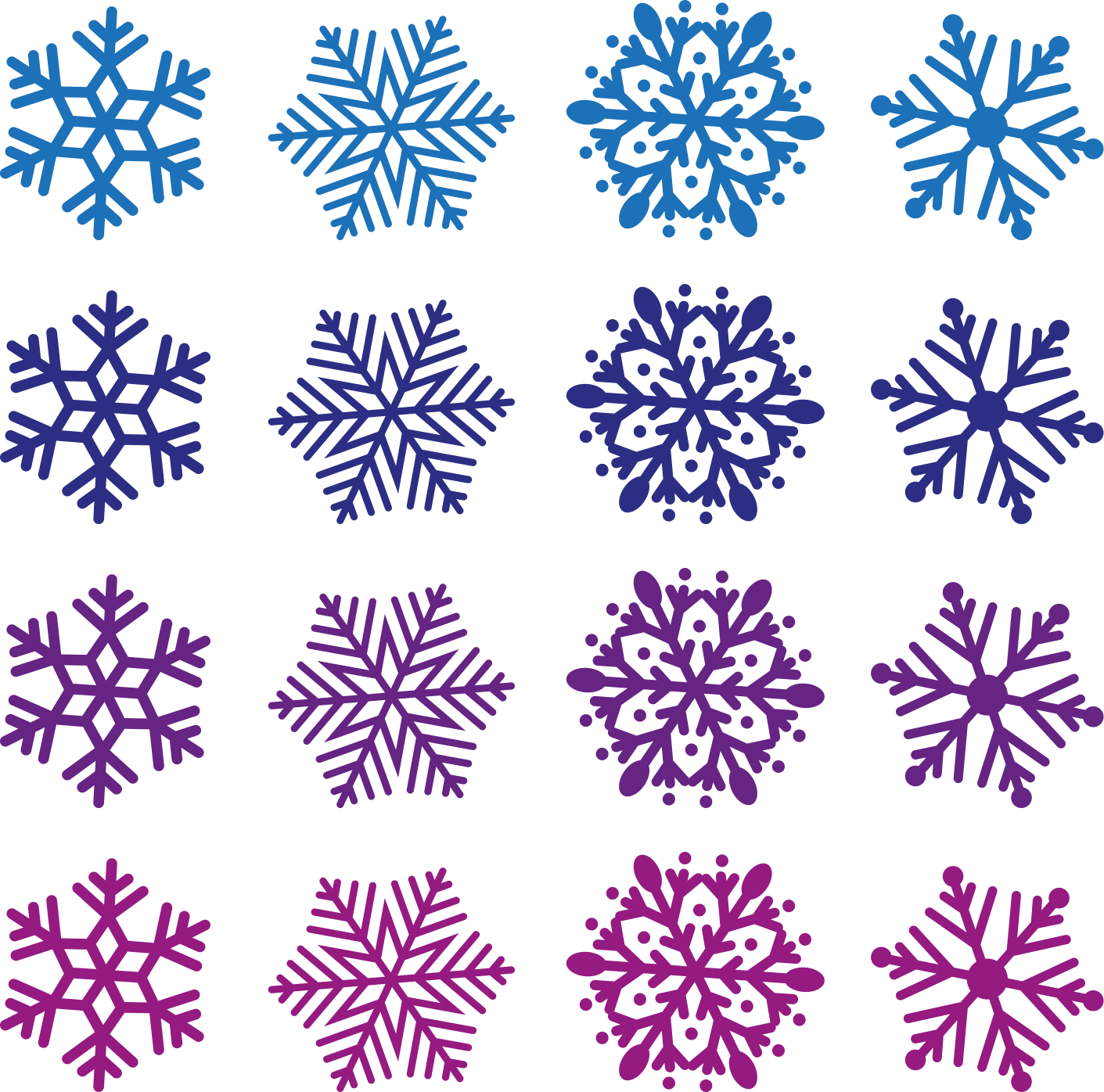 Vinyl teppich weihnachten lila und blaue schneeflocken - TenStickers