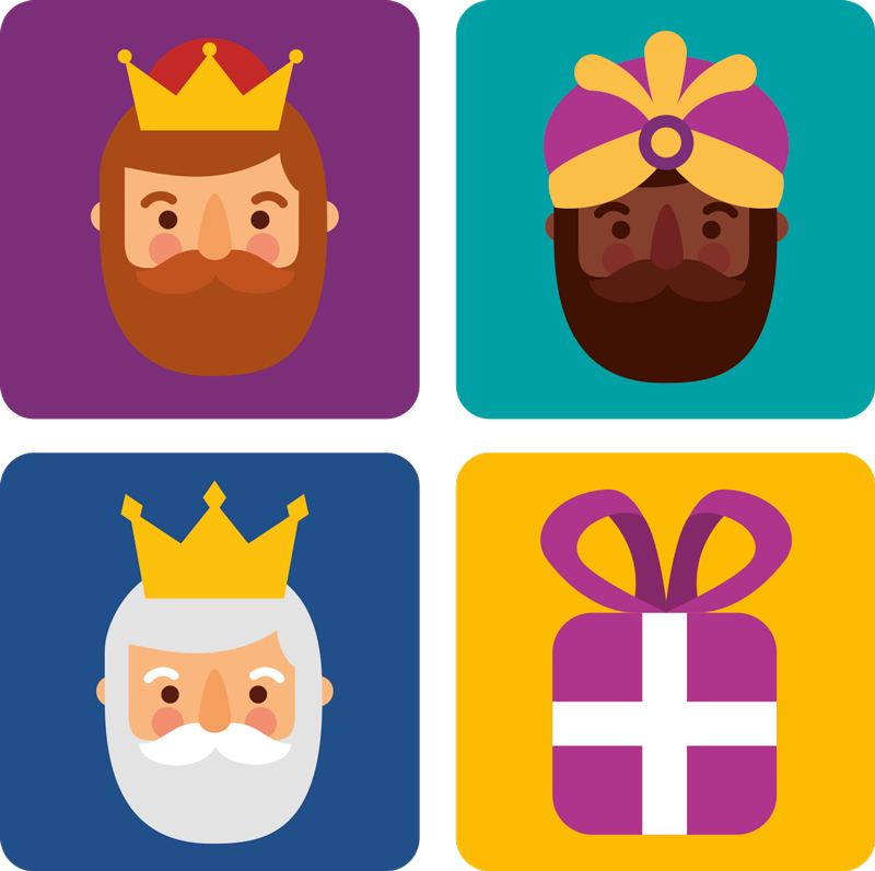 Vinyl teppich weihnachten drei könige set - TenStickers