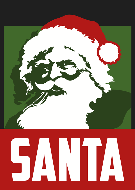 Vinyl teppich weihnachten realistischer weihnachtsmann - TenStickers