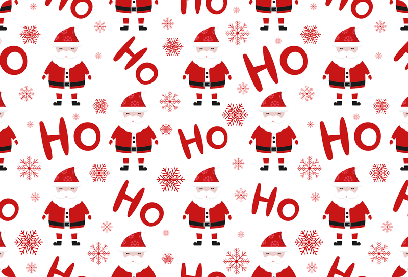 Vinyl teppich weihnachten mit santa claus und hohoho muster - TenStickers