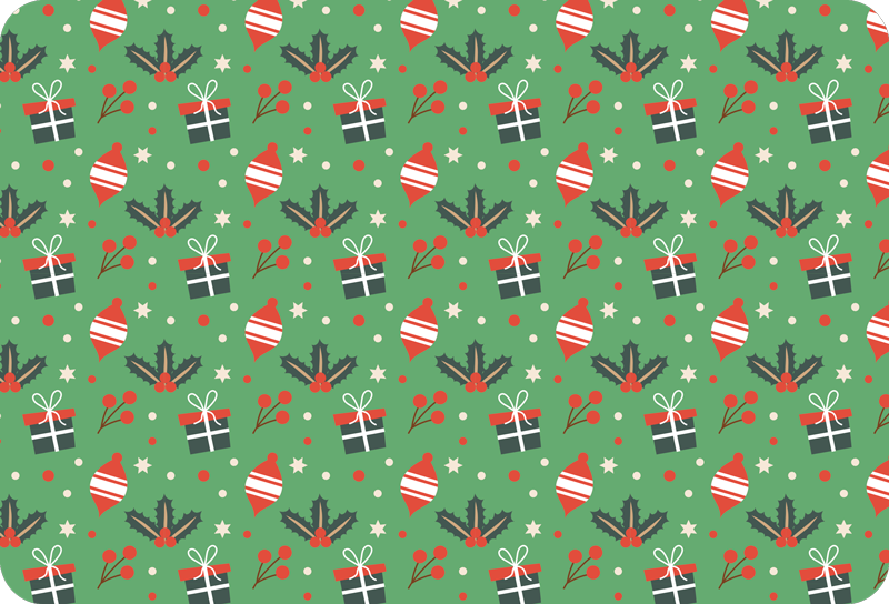 Vinyl teppich weihnachten mit grünem bonbonmuster - TenStickers