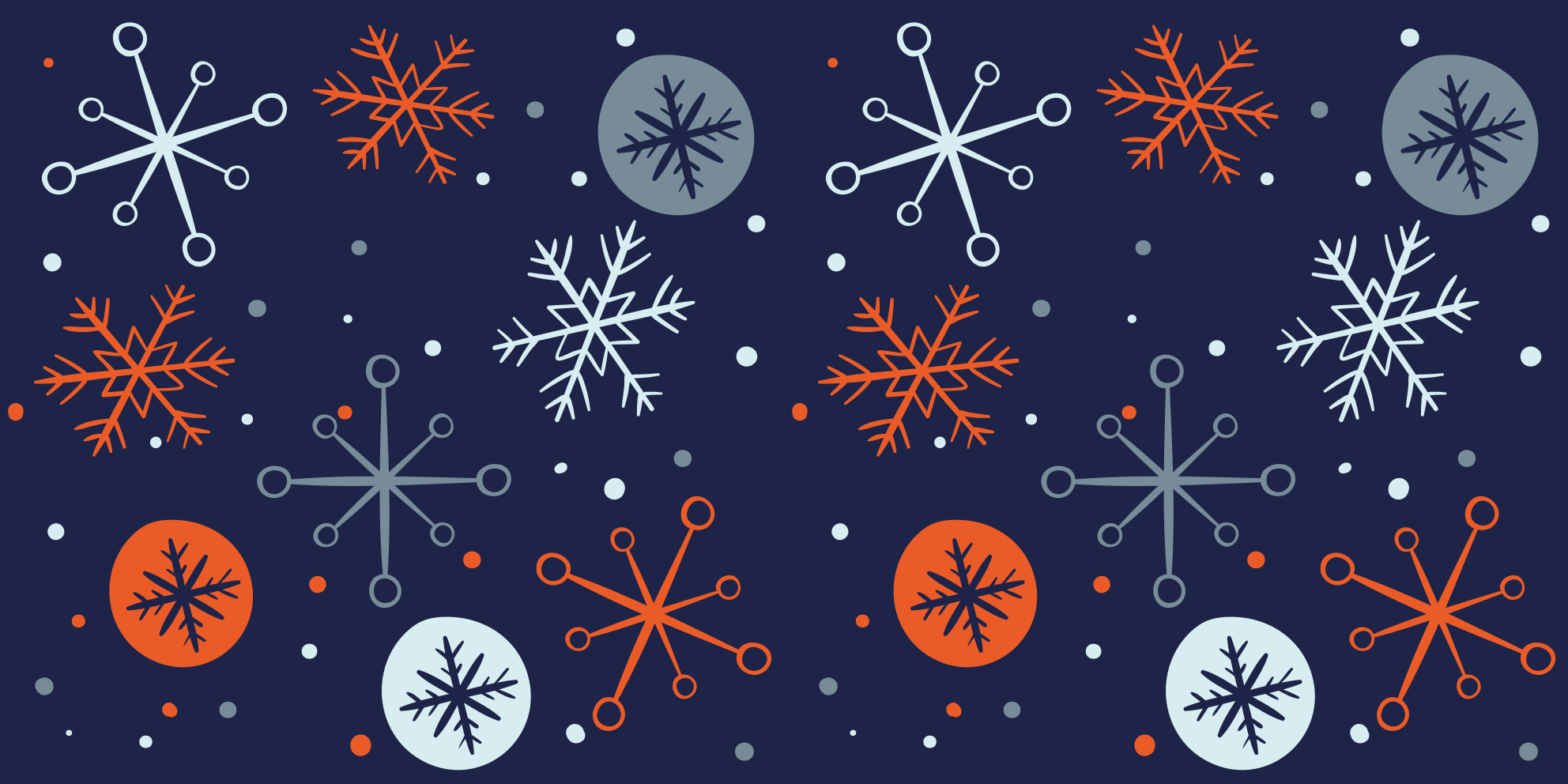 Vinyl teppich weihnachten in blau und orange schneeflocken - TenStickers
