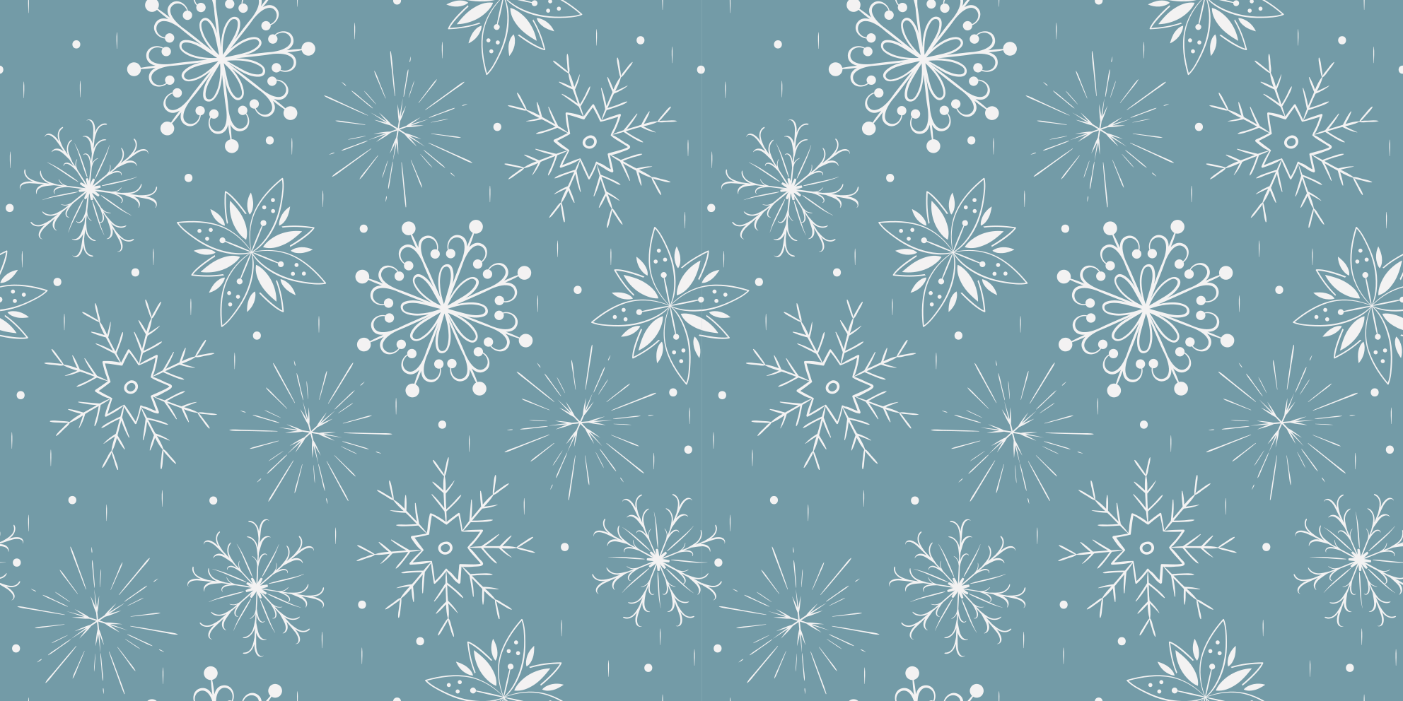 Vinyl teppich weihnachten blaue und weiße schneeflocken - TenStickers