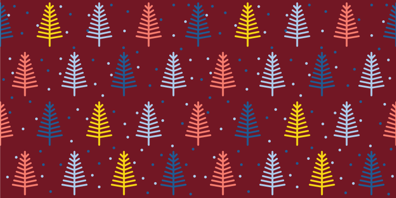 Vinyl teppich weihnachten buntes tannenbaum muster - TenStickers