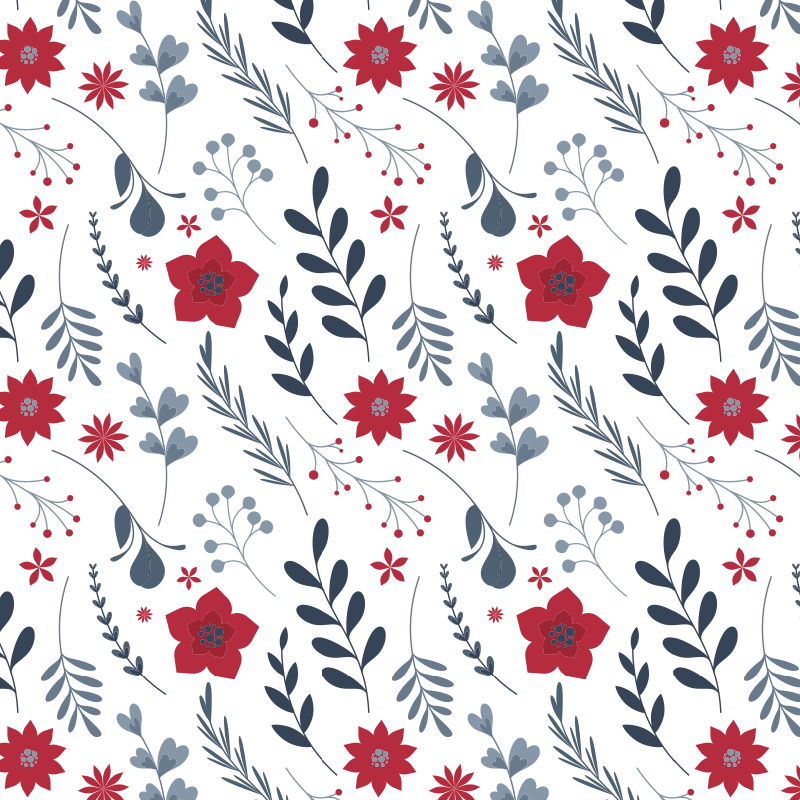 Vinyl teppich blumen rot-weißes muster - TenStickers