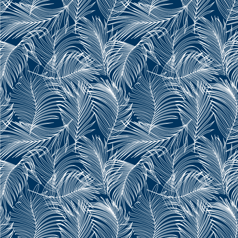Vinyl teppich blumen mit anmutigen blauen blättern - TenStickers