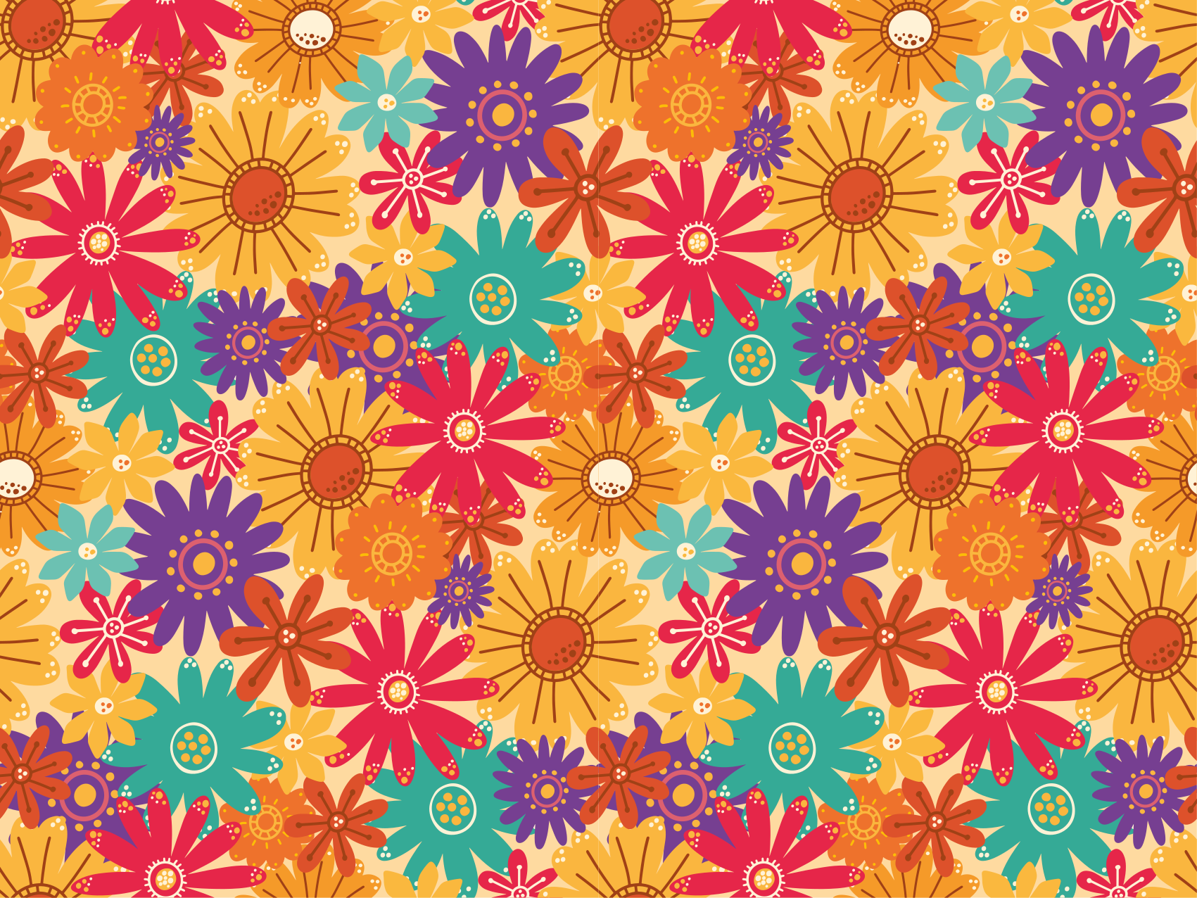 Vinyl teppich blumen viele blumen - TenStickers