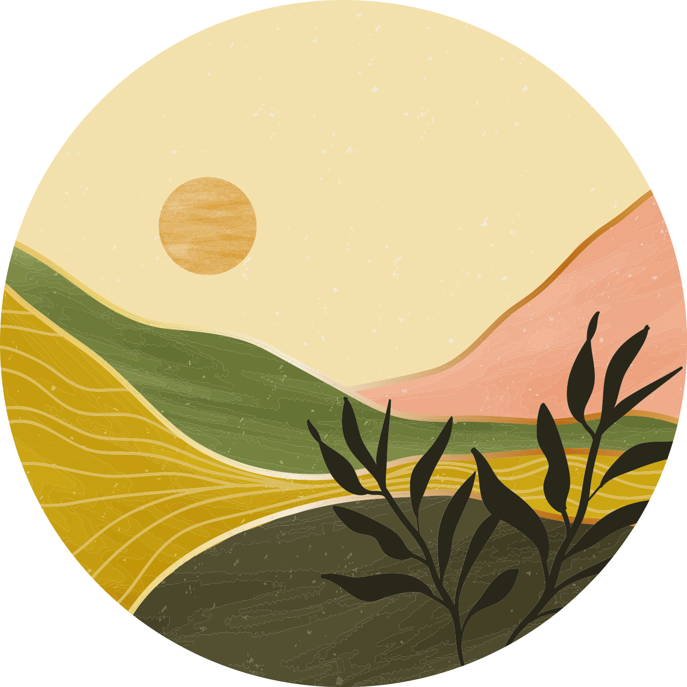 Vinyl teppich blumen ruhige landschaft szene - TenStickers