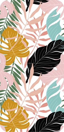 Vinyl teppich blumen buntes abstraktes muster - TenStickers