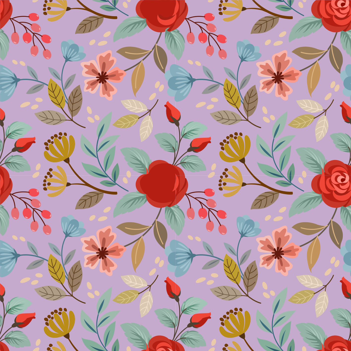 Vinyl teppich blumen mit bunten blumen - TenStickers