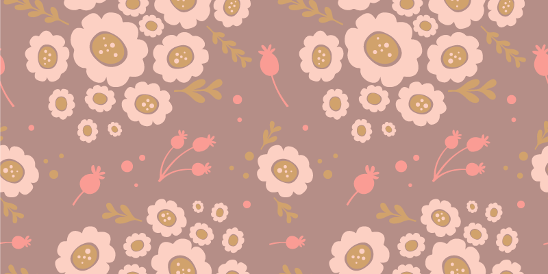 Vinyl teppich blumen in sanften pastellfarben - TenStickers