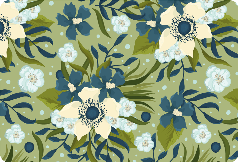 Vinyl teppich blumen im bunten sommerdesign - TenStickers