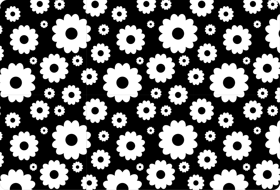 Vinyl teppich blumen in schwarz weißen gänseblümchen - TenStickers