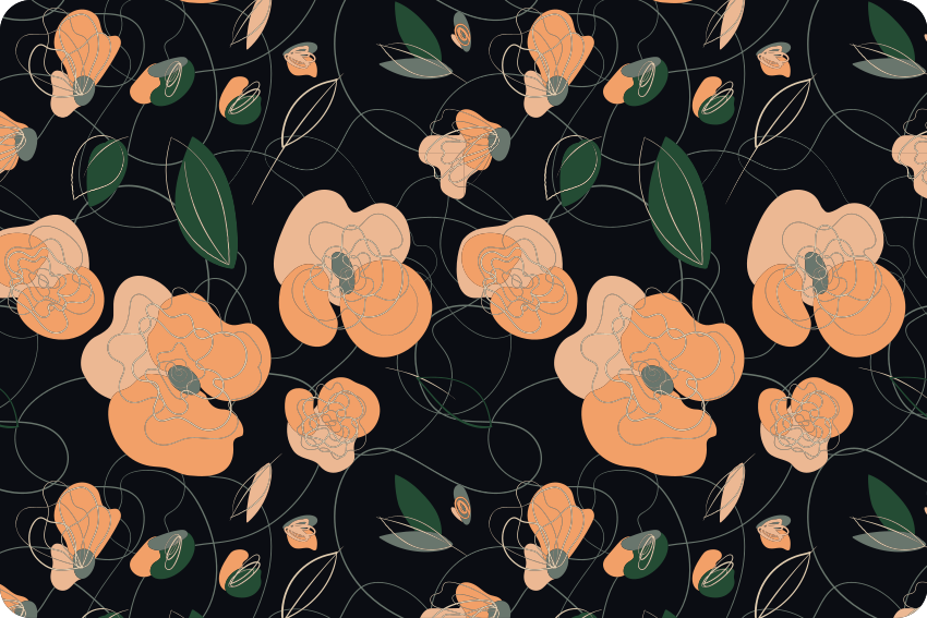 Vinyl teppich blumen kräftiges blumen und tiermuster - TenStickers